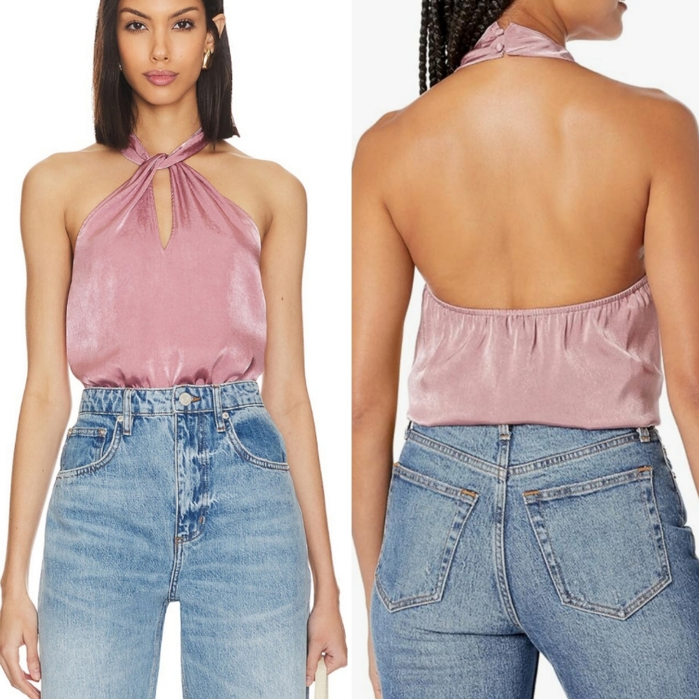 PAIGE Womens Presa Halter Bodysuit in Aurora NWT